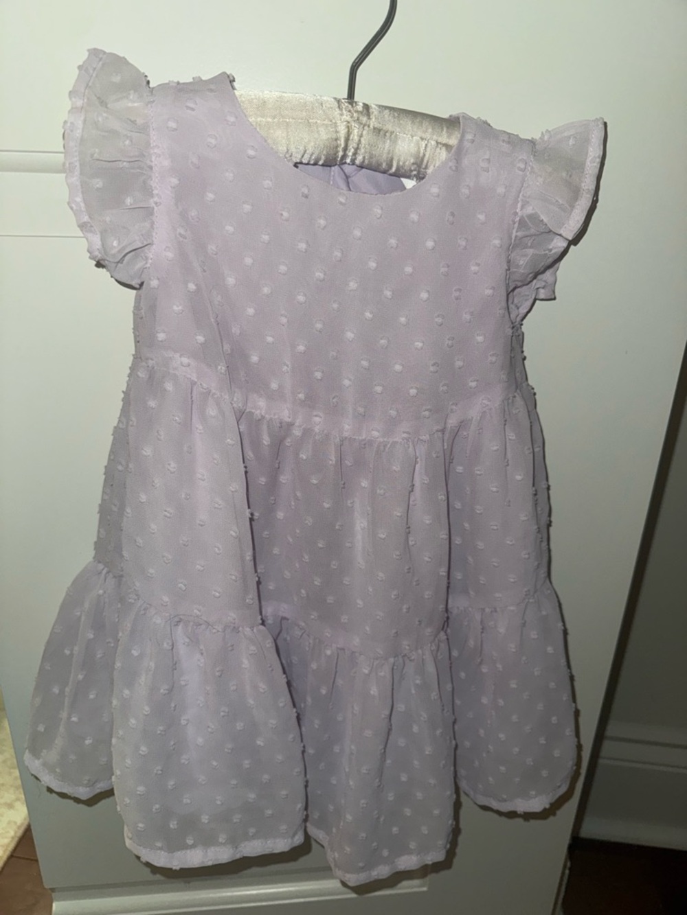 Lavender Swiss Dot Baby Dress
